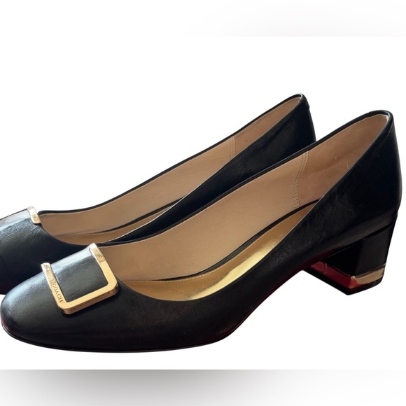 Coach Heeled Shoes Women’s Size 7.5 Isla Black Leather Slip On - Picture 9 of 9